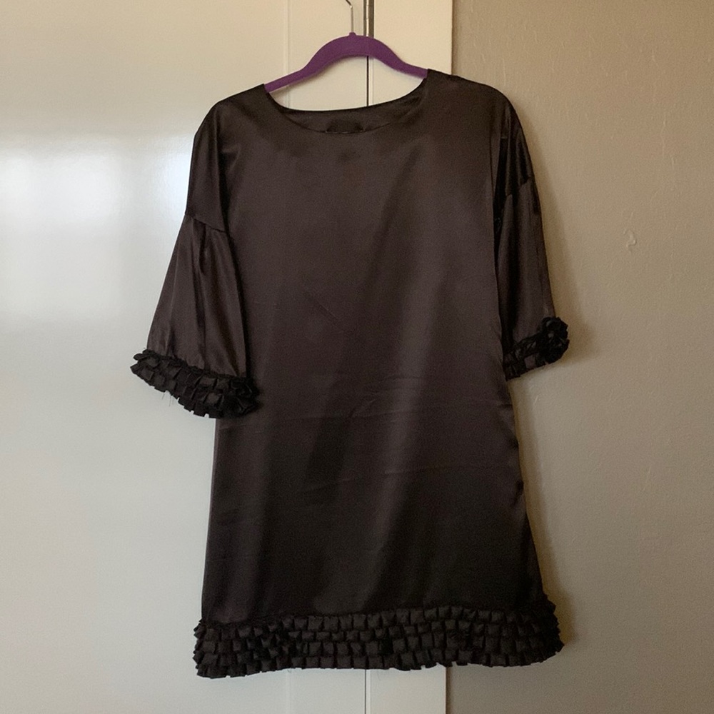 Vertigo Dark Brown Satin Dress XS